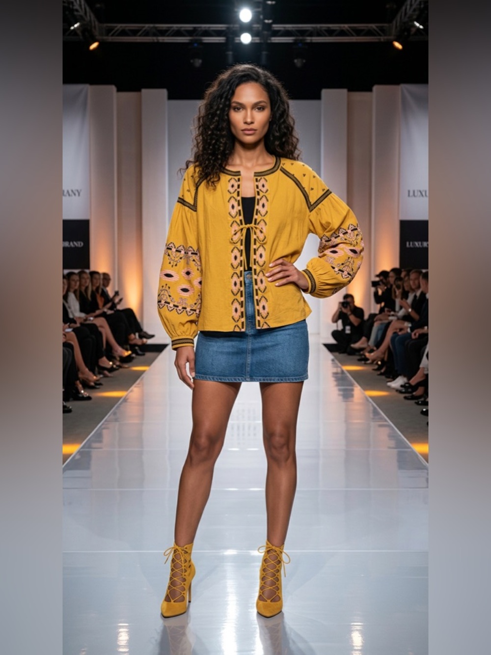 Yellow Embroidered Blouse with Bohemian Flair